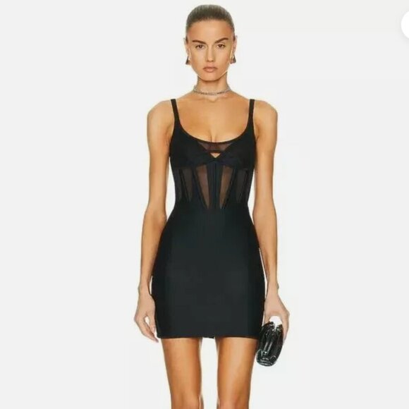 New! Mugler X HM Corset-style Mini Dress XXL - Picture 1 of 10